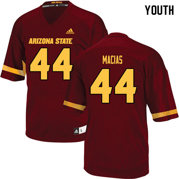 Youth #44 Kevin Macias Arizona State Sun Devils College Football Jerseys Sale-Maroon - Click Image to Close